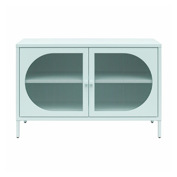 Svetlo modra kovinska vitrina 100x64x40 cm Luna – Støraa