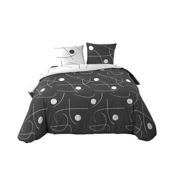 Bela/temno siva 3-delna posteljnina za zakonsko posteljo/podaljšana iz mikrovlaken 240x220 cm Sonate – douceur d'intérieur