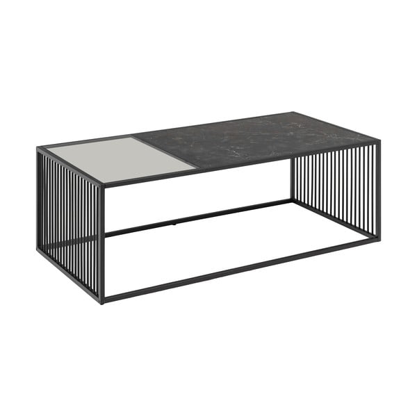 Črna mizica s stekleno mizno ploščo 60x120 cm Strington – Actona-image-3