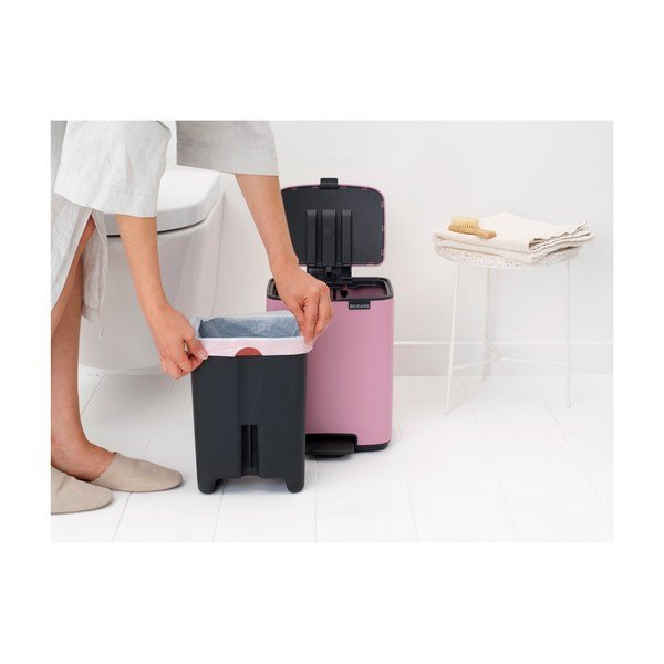 Rožnat jeklen koš za smeti s pedalom 7 l Bo – Brabantia-image-2