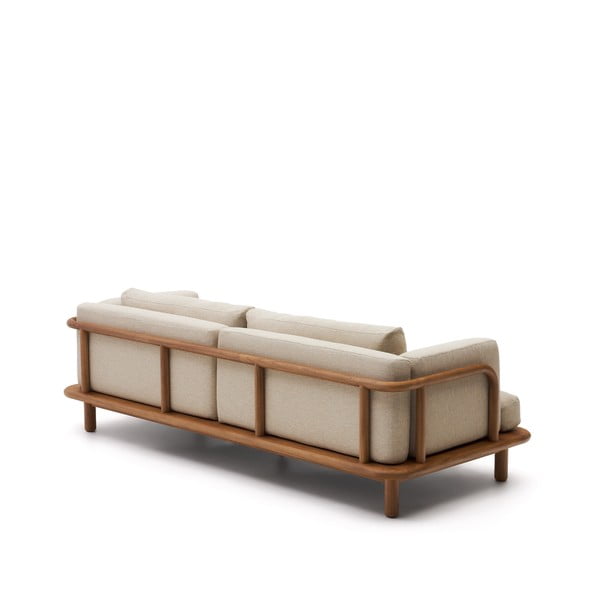 Vrtni kavč iz tikovega lesa v bež in naravni barvi Turqueta - Kave Home-image-3