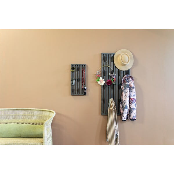Temno rjav stenski obešalnik iz masivnega hrasta 24 cm Parco – Spinder Design-image-3