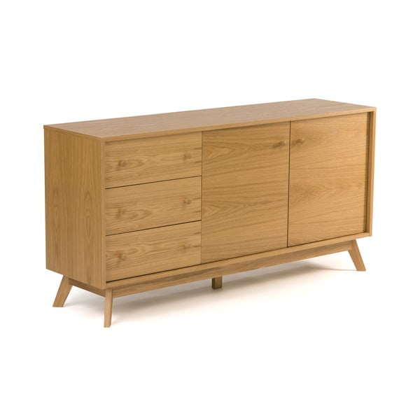 Nizka komoda v hrastovem dekorju 149x75 cm Kensal – Woodman-image-1