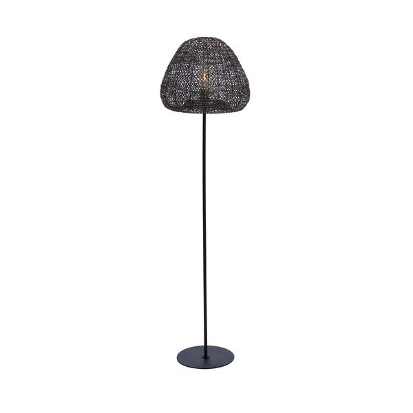 Mat črna/bronasta stoječa svetilka s kovinskim senčilom (višina 162 cm) Finou – Light & Living