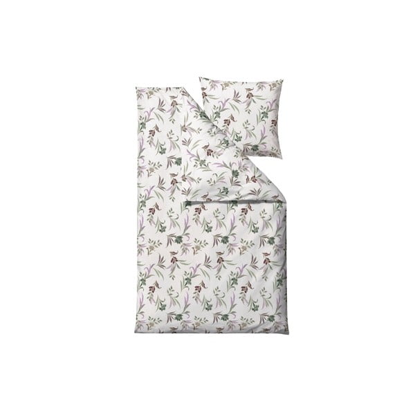 Zelena/bež enojna posteljnina iz bombažnega satena 140x200 cm Soft Tropic – Södahl-image-2