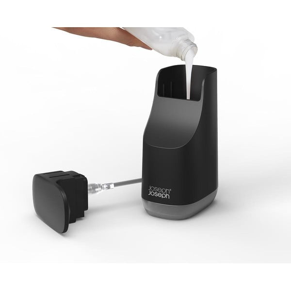 Črn plastičen dozirnik za milo 350 ml Slim – Joseph Joseph-image-1