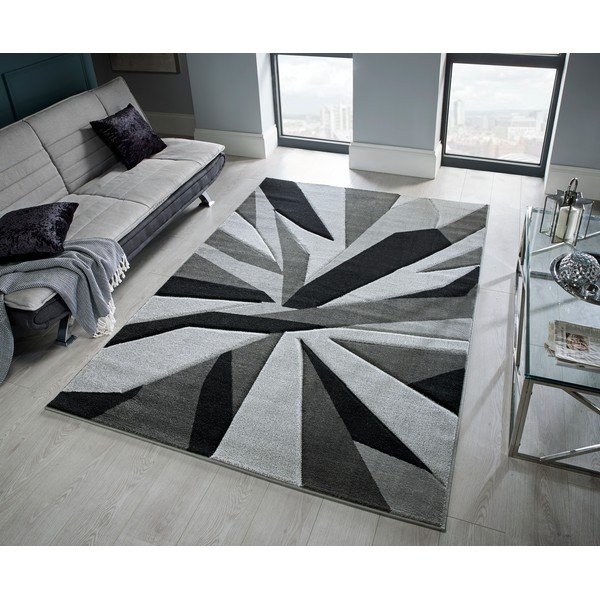 Črno-siva preproga Flair Rugs Shatter Black Grey, 160 x 230 cm-image-4