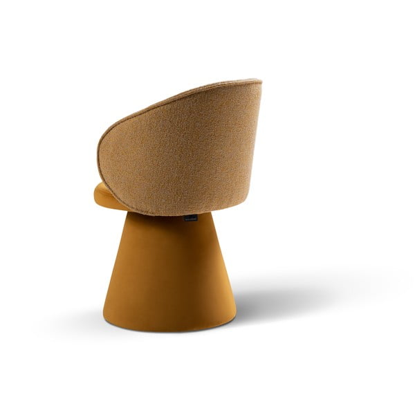 Gorčično rumen žameten fotelj Inez – Micadoni -image-4