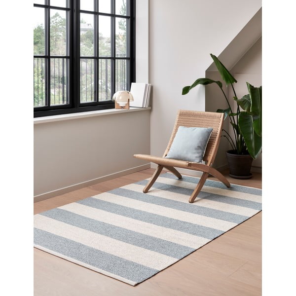 Svetlo modra/kremno bela notranja in zunanja preproga 140x180 cm Bob Blue Fog – Pappelina-image-1