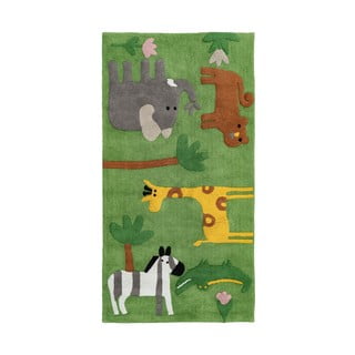 Zelen pralen bombažen tekač 90x175 cm Animals – Ixia