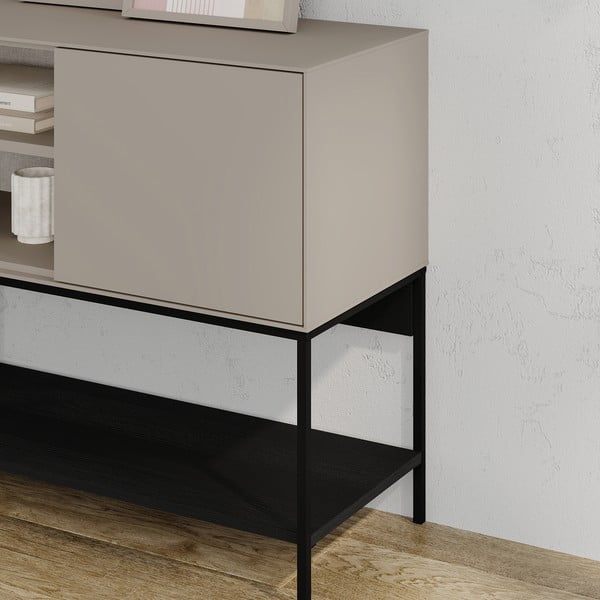 Črna/kremno bela komoda 180x80x40 cm Amira – Marckeric-image-4