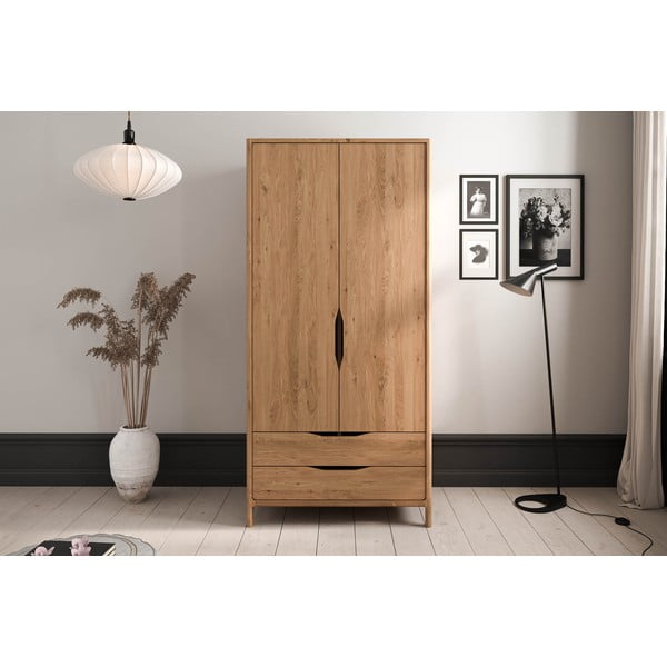 Garderobna omara iz masivnega hrasta 96x188 cm Twig – The Beds-image-1