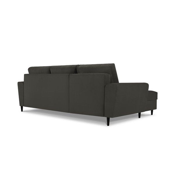 Črna raztegljiva sedežna garnitura Kooko Home Jazza, levi kot-image-4