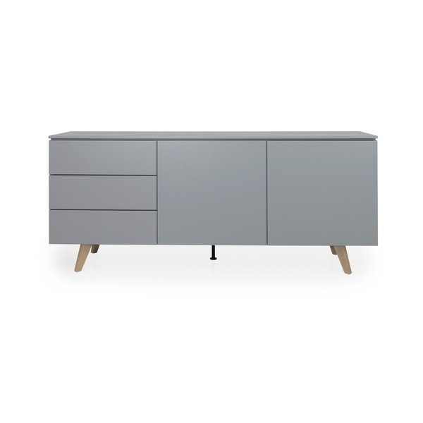 Siva komoda Tenzo Plain, širine 180 cm