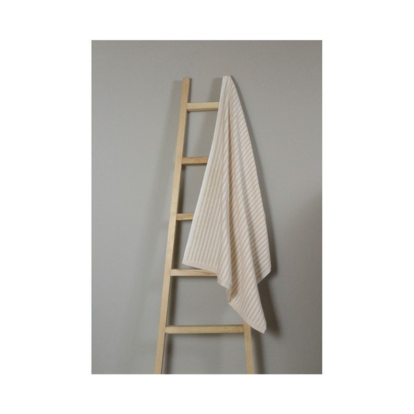 Bež bombažna brisača My Home Plus Bath, 75 x 135 cm