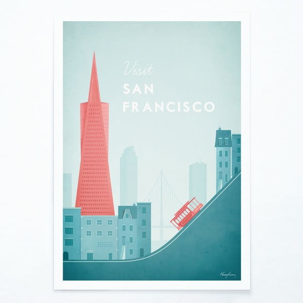 Plakat Travelposter San Francisco, 30 x 40 cm