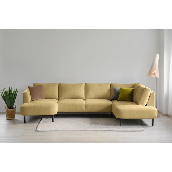 Oker rumena kotna sedežna garnitura (desni kot/v obliki črke "U") Hero – Scandic-image-3