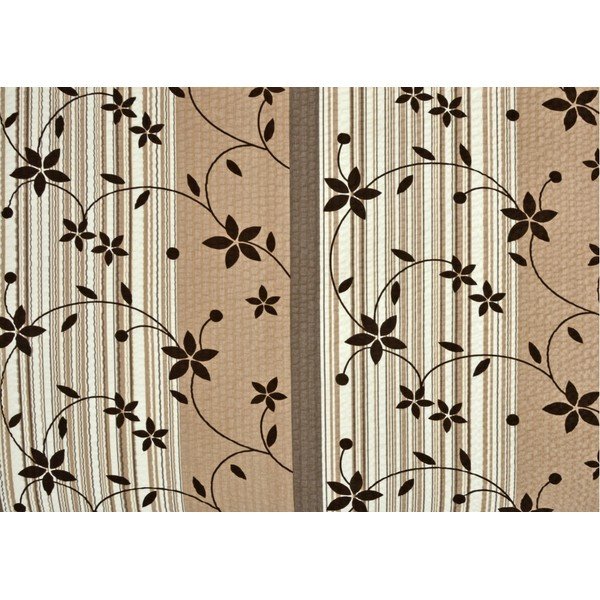 Rjavo-bež podaljšana posteljnina mečkanka 140x220 cm Flowers -image-1