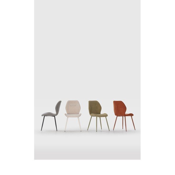 Oblazinjeni jedilni stoli v kompletu 4 ks v barvi terakote Ansu – Marckeric-image-1