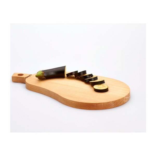Deska za rezanje iz bukovega lesa Bisetti Eggplant, 20 x 36 cm-image-1