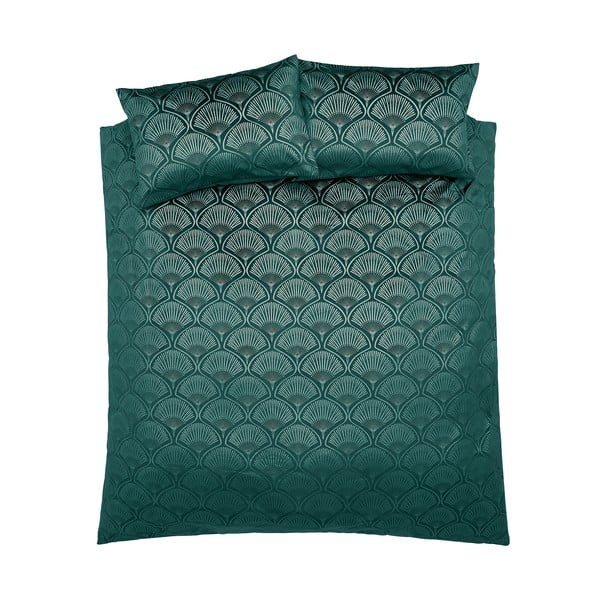 Zelena posteljnina za zakonsko posteljo 200x200 cm Art Deco Pearl – Catherine Lansfield-image-2
