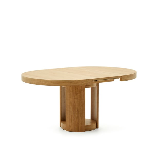 Okrogla raztegljiva jedilna miza z dodatno ploščo v hrastovem dekorju ø 120 cm Artis – Kave Home-image-4