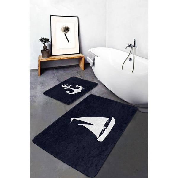 Temno modre kopalniške preproge v kompletu 2 ks 60x100 cm – Mila Home-image-3