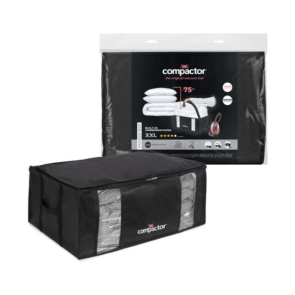 Črna škatla za shranjevanje z vakuumsko vrečo Compactor Black Edition, prostornina 210 l