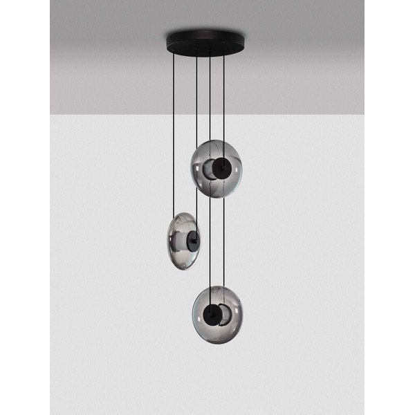Mat črna steklena LED zatemnitvena viseča svetilka ø 35 cm Ballet – Nova Luce-image-3