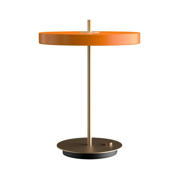 Oranžna LED zatemnitvena namizna svetilka s kovinskim senčnikom (višina 41,5 cm) Asteria Table – UMAGE