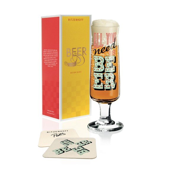 Komplet pivskega kozarca iz kristalnega stekla in 5 podstavkov Ritzenhoff Potts, 390 ml-image-1