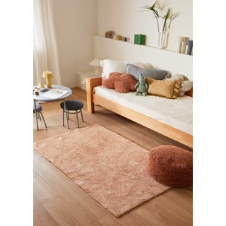 Svetlo rožnata pralna ročno tkana bombažna otroška preproga 100x150 cm Mini Dot Rose – Lorena Canals