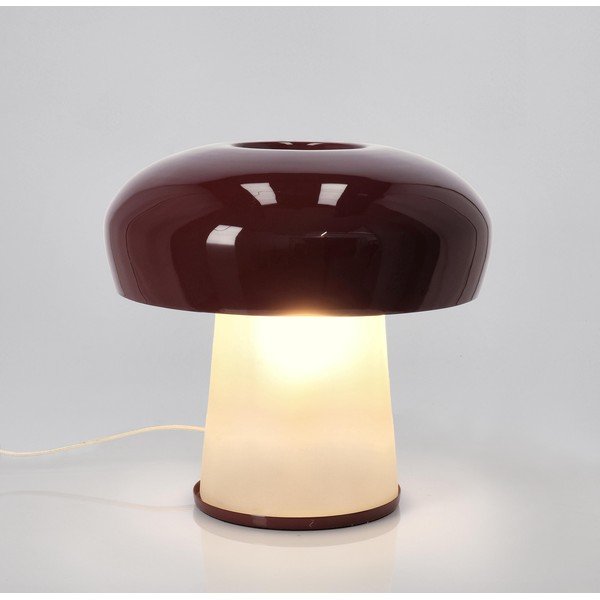 Bordo rdeča kovinska namizna svetilka s steklenim senčilom (višina 35 cm) Clevely – Bizzotto-image-1