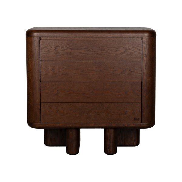 Komoda v jesenovem dekorju v temni naravni barvi 100x98x40 cm Herman – Dutchbone