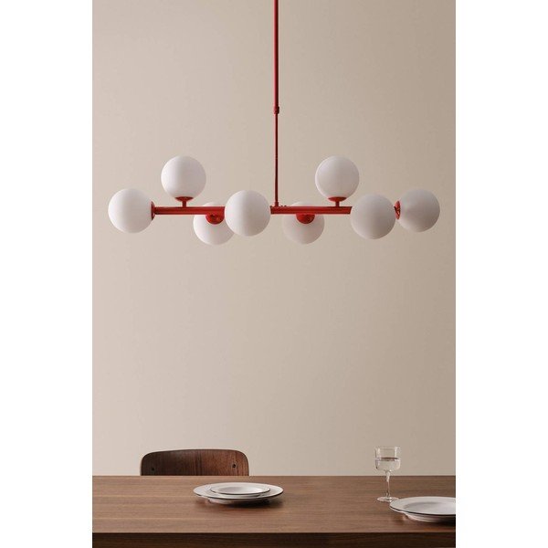 Rdeča/bela stropna svetilka iz opalnega stekla 30x104 cm Ekman – Jotex-image-2