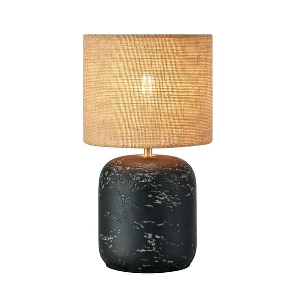Črna/naravna namizna svetilka s senčnikom iz jute (višina 32,5 cm) Montagna – Markslöjd