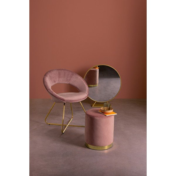 Temno rožnat žameten tabure Lucilla – Yes Everyday-image-2