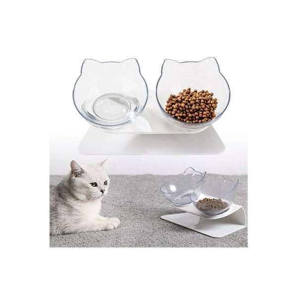 Plastične sklede z belo podlago za mačke v kompletu 2 kos - Lydia&Co