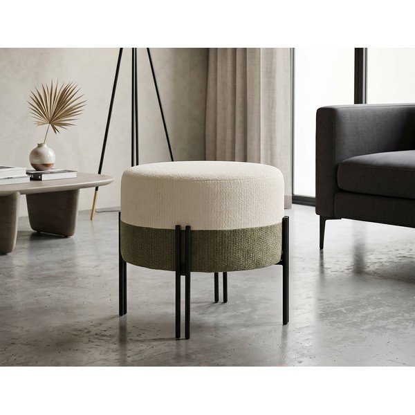Kaki zelen/kremno bel tabure Modern Style – Mauro Ferretti-image-1