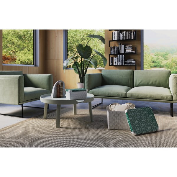 Bela/zelena plastična škatla za shranjevanje s pokrovom 39,5x29,5x25 cm L – Curver-image-1