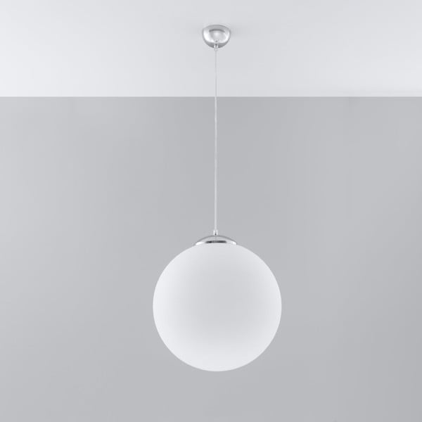 Bela viseča svetilka s steklenim senčnikom ø 40 cm Bianco – Nice Lamps