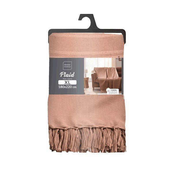 Bombažno pregrinjalo v barvi terakote 125x150 cm Lilia – douceur d'intérieur-image-2