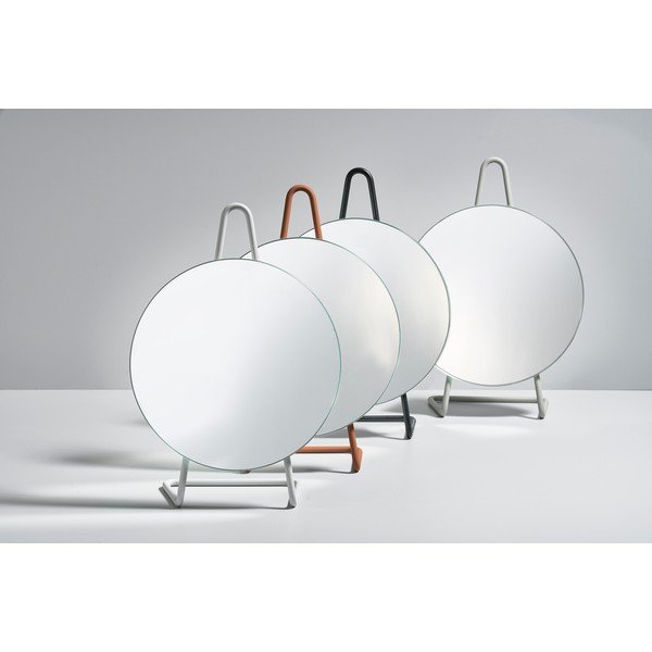 Zone A-Mirror Namizno kozmetično ogledalo iz mehkega sivega jekla, ø 31 cm-image-2