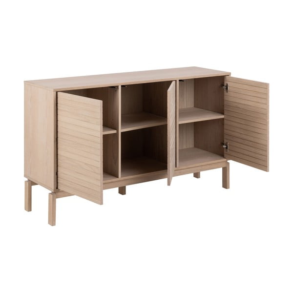 Nizka komoda v hrastovem dekorju v naravni barvi 135x80 cm Linley – Actona-image-3