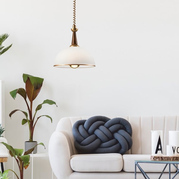 Viseča svetilka v zlati in temno rjavi barvi s steklenim senčilom ø 30 cm Ciara – LAMKUR-image-1