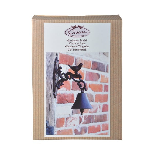 Stenski zvonec iz litega železa v darilni škatli Esschert Design Birdy-image-4