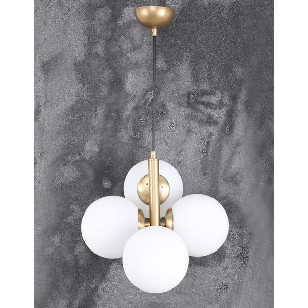 Bela/zlata viseča svetilka s steklenim senčnikom ø 15 cm Forte – Squid Lighting-image-4