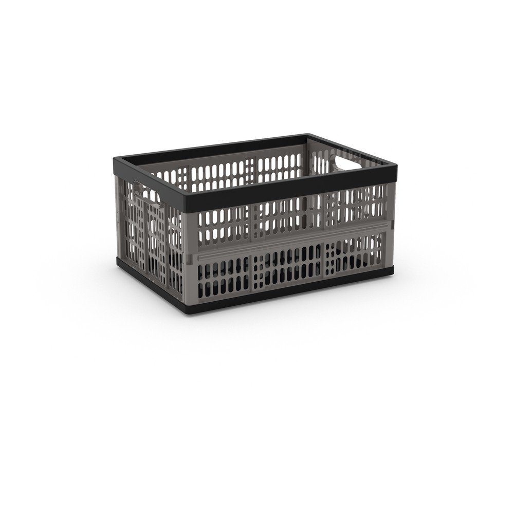 Siva plastična škatla za shranjevanje 47,5x34,5x23,5 cm Folding Crate