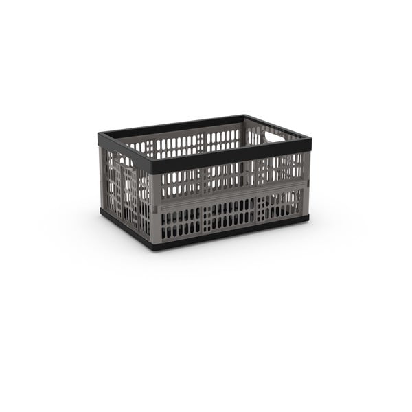 Siva plastična škatla za shranjevanje 47,5x34,5x23,5 cm Folding Crate – KIS