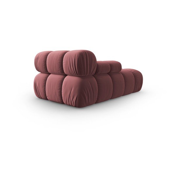 Rožnat žameten ležalnik (levi kot) Bellis – Micadoni Home-image-4